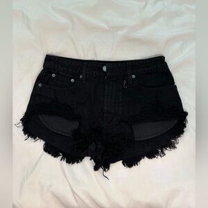 low waisted denim shorts